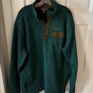 Eddie Bauer Men’s Chutes Mock Snap Neck Fleece Pullover pockets size: Tall XL